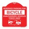Signmission Reserved Parking for Bicycle Unauthorized Vehicles Towed Away With Tow Away Graphic, RW-1818-23131 A-DES-RW-1818-23131 - alternate 1